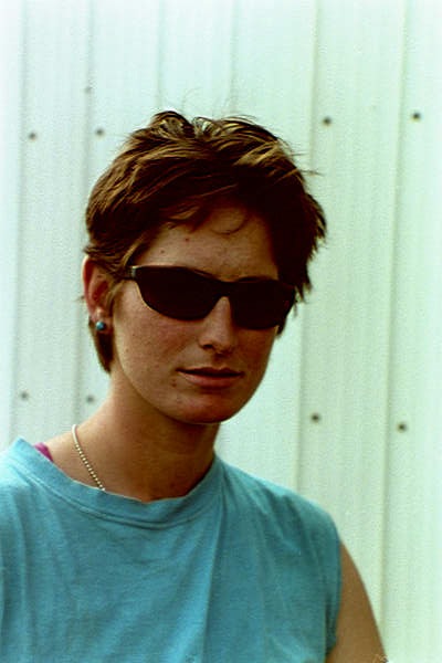 Lena with her shades in Inuvik